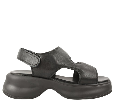 Sandale casual, dama, FORMAZIONE, 82606 negru, piele naturala